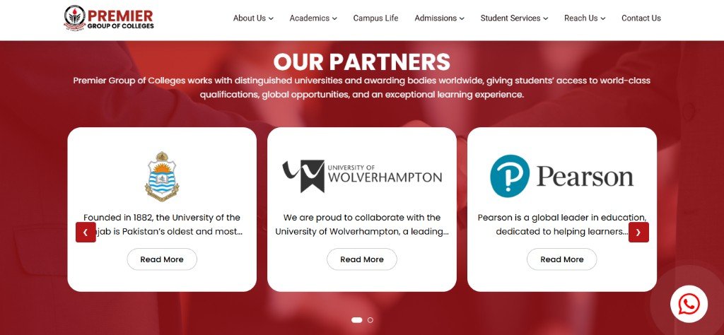 Premier Group of Colleges website
